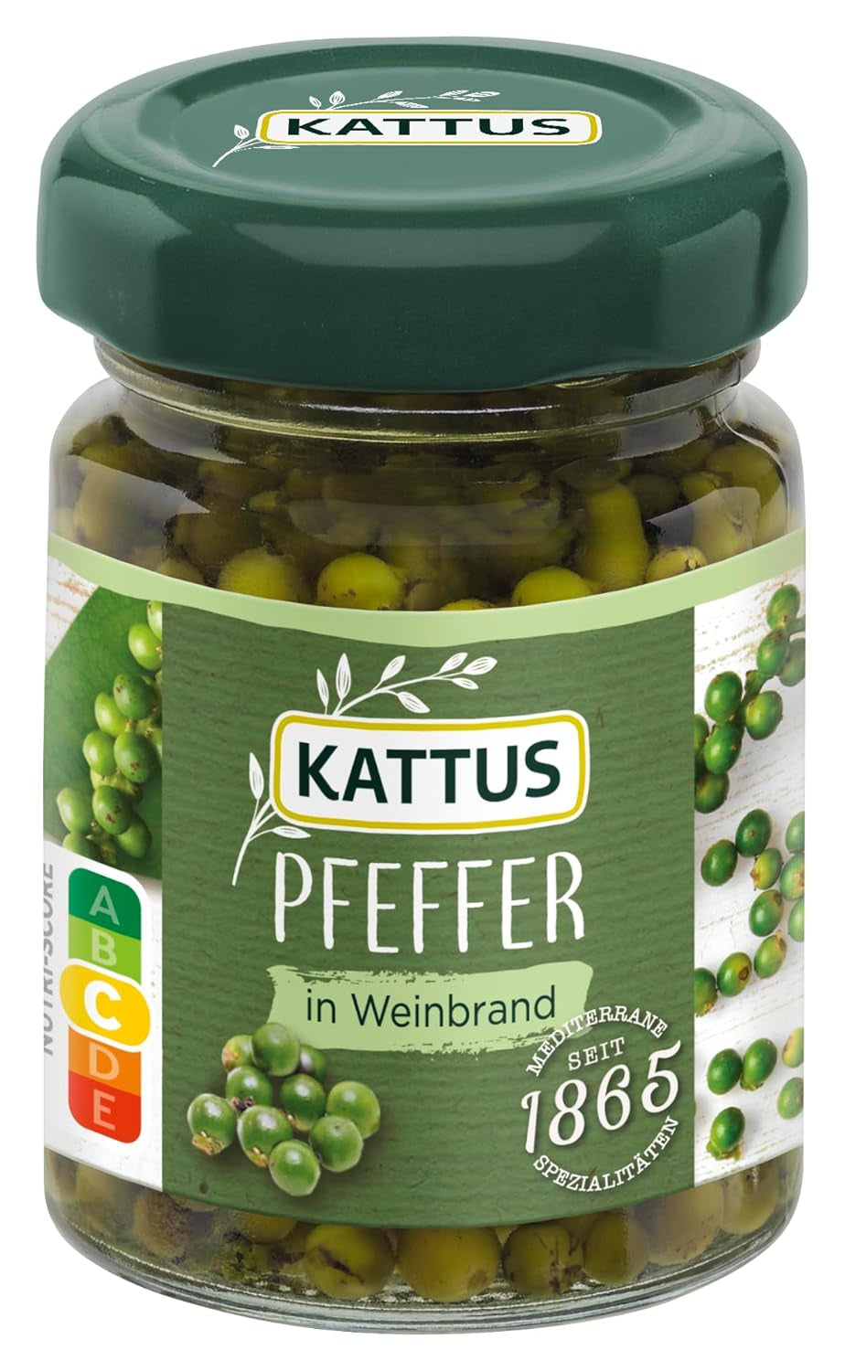 - Grüner Pfeffer in Weinbrand | Ganzer, eingelegter Pfeffer zum Würzen von Saucen | 50 g ve skle