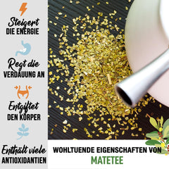 ORIGEENS BIO YERBA MATE CU LĂMÂIE ȘI GHIMBIR 200 G - Ceaiul energizant I Ceai Yerba Mate bio neprăjit, frunze, fără tulpini și praf