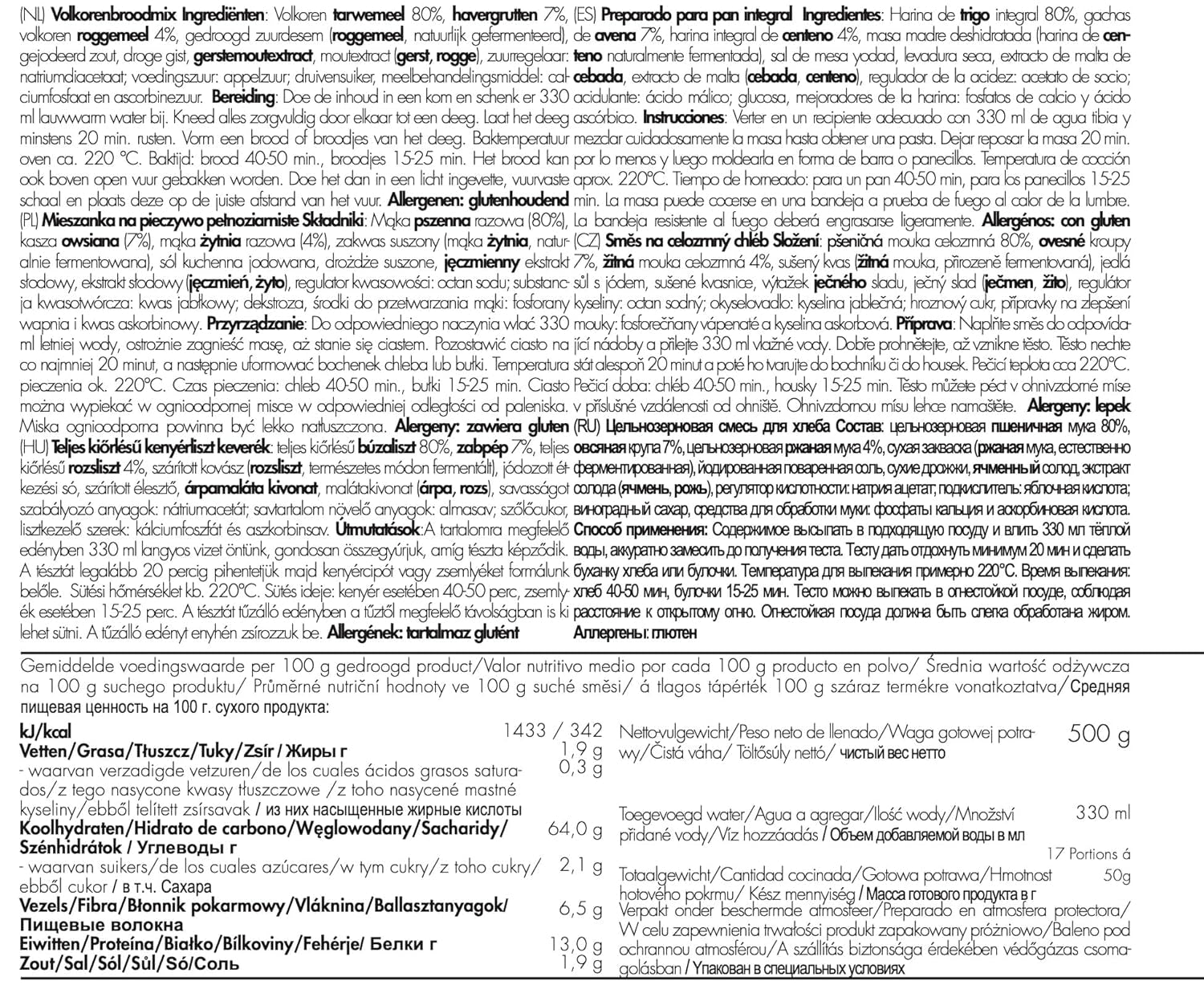 TREK'N EAT Vollkornbrotmischung Směs na pečení a vaření Naty Shop