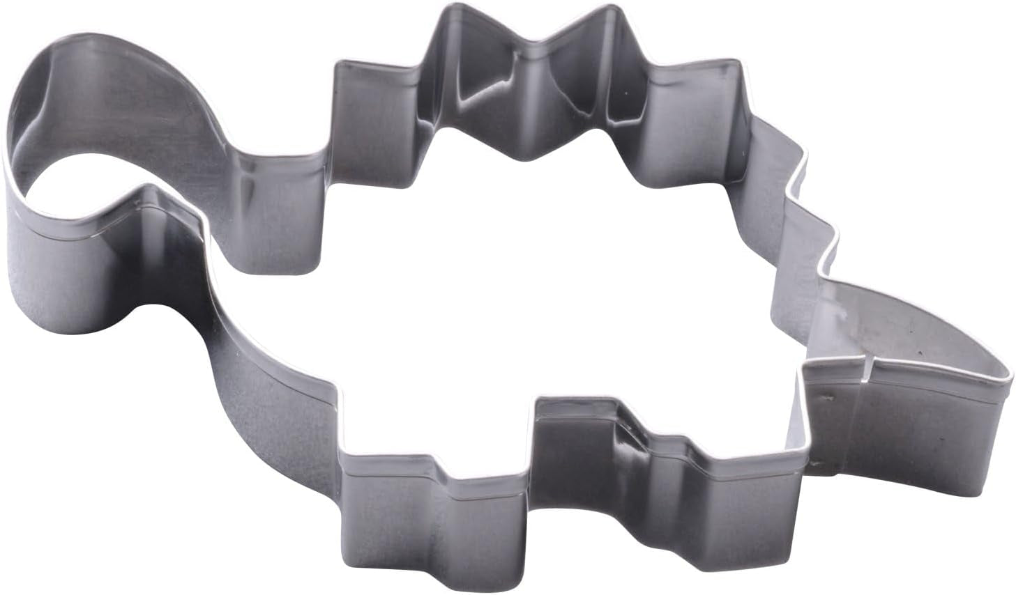 Set de forme de biscuiți Zenker cu dinozauri din oțel inoxidabil, 4 piese – Perfect pentru sesiuni creative de copt cu copiii, lavabil în mașina de spălat vase, design modern cu dinozauri, argintiu