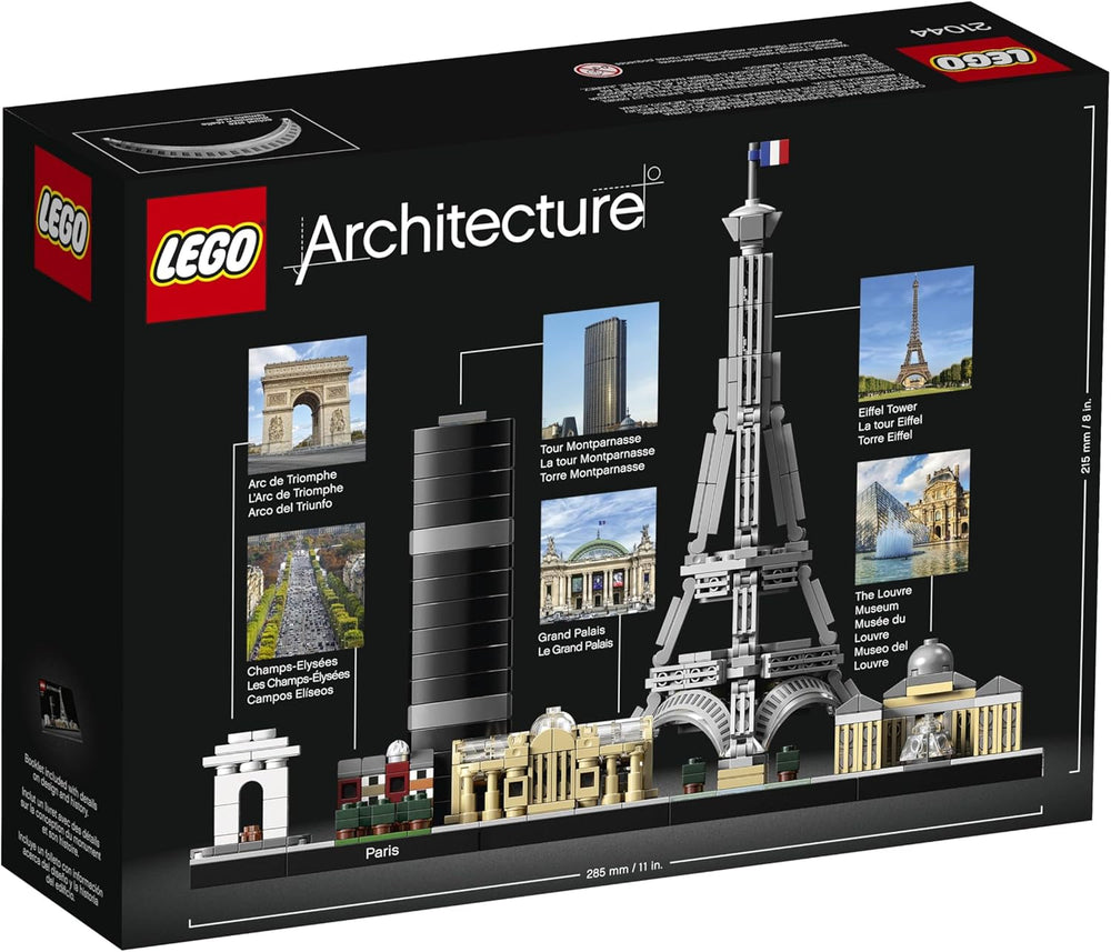 LEGO Architecture Paříž, Eiffelova věž, Champs-Élysées a modelová stavebnice Louvre, kolekce Skyline, dekorace pro domácnost a kancelář, nápady na dárky pro sběratele, muže a ženy 21044 Stavebnice Besuche den LEGO-Store