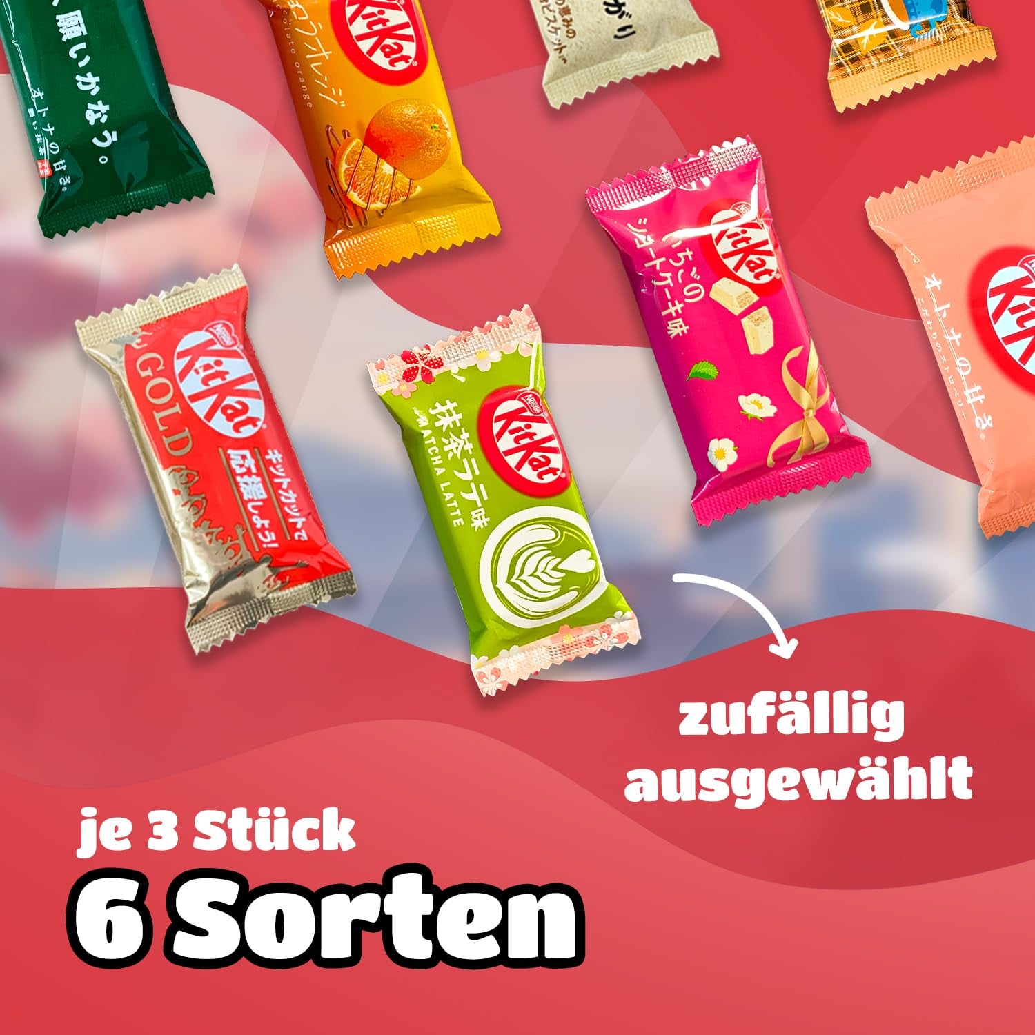 Box na vzorky - 18 KitKat Japan Minis | Japonské sladkosti Sampler Box, Japonský Snacks Gift Idea, oblíbené překvapení box s Matcha a další vzácné odrůdy.