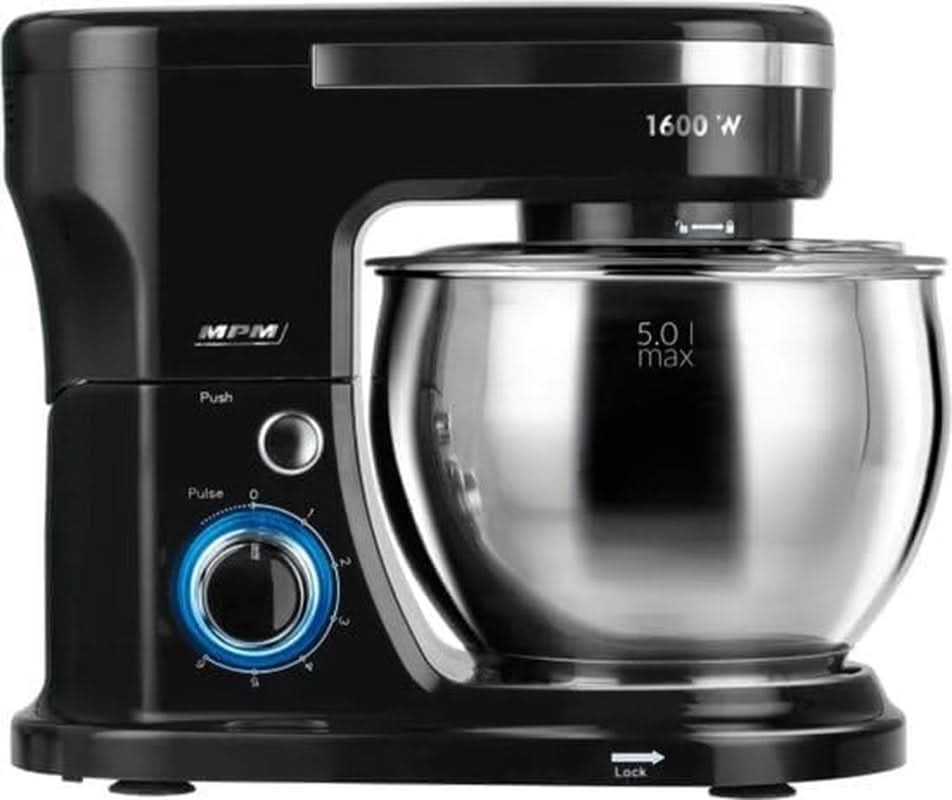MPM - Planeten-Küchenmaschine Mit 2 Rührschüsseln 4 & 5 litrů - 1600W Küchenmaschine - Schwarz Mother and Child Naty Shop