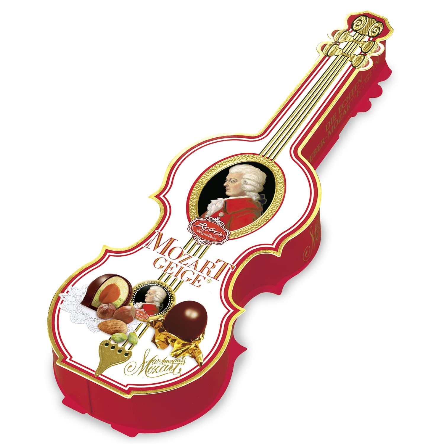 Reber Mozart kuličky s hořkou čokoládou, balení 6 ks s marcipánem a nugátem, veganské - 1 x 120 g