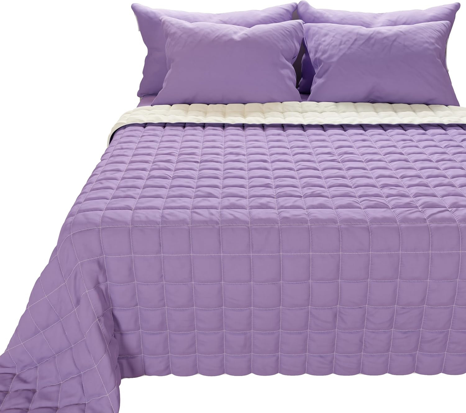 PETTI Artigiani Italiani - Cuvertură pentru pat single, cuvertură cu două fețe, cuvertură de primăvară, albastru miezul nopții, alb, 100% Made in Italy Plapumi si pilote Naty Shop Roz Dimensiune pat 180 (260 X270 Cm)