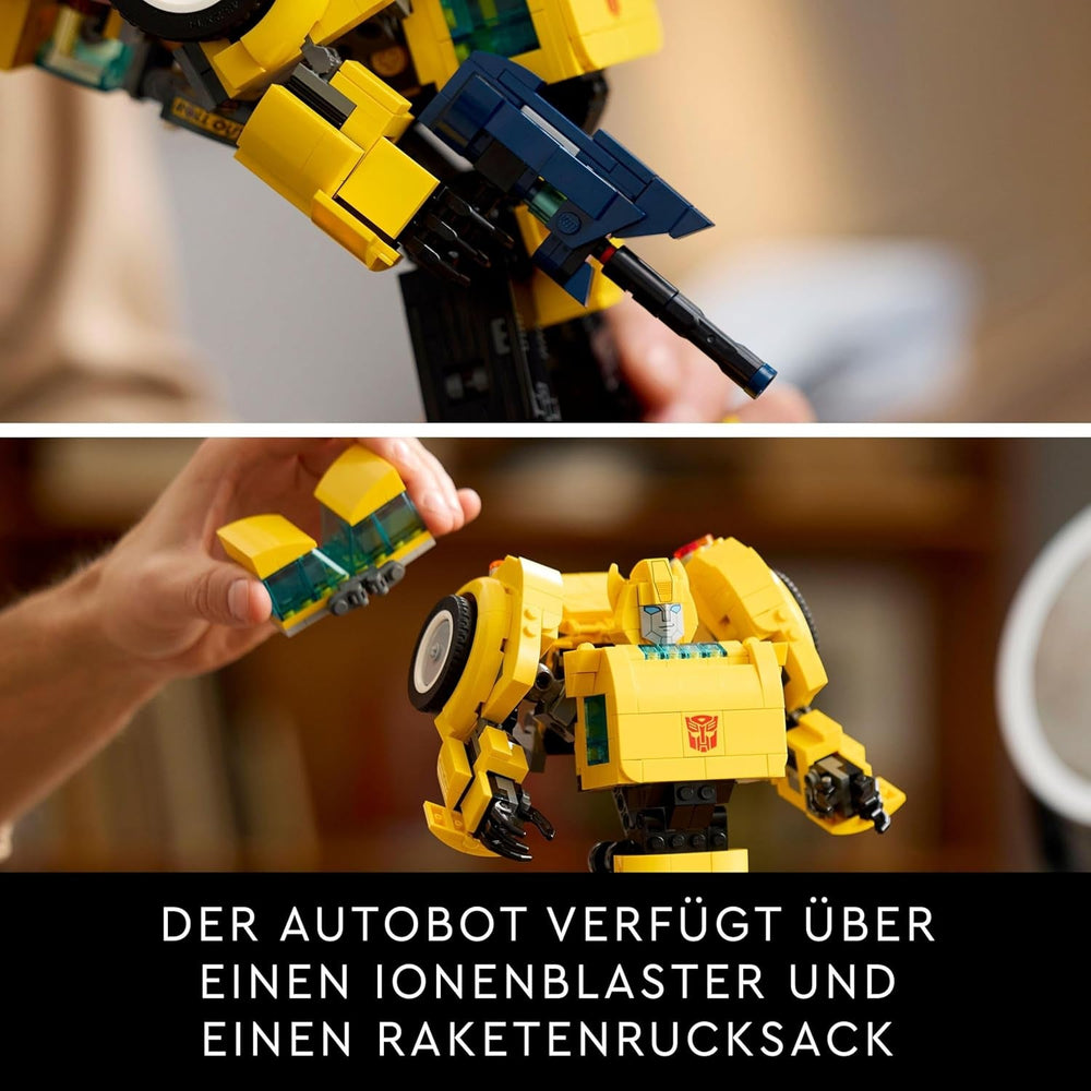 LEGO Icons Transformers Čmelák, Dospělý sběratelský robot akční figurka, Filmová stavebnice pro fanoušky sci-fi, Lze přeměnit na auto, Dobrodružná hračka 10338 Stavebnice Besuche den LEGO-Store