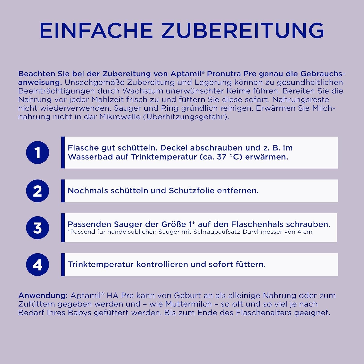 Aptamil HA Pre Ready to Drink – Hydrolyzované mléko pro kojence od narození – 4 x 2 x 90 ml