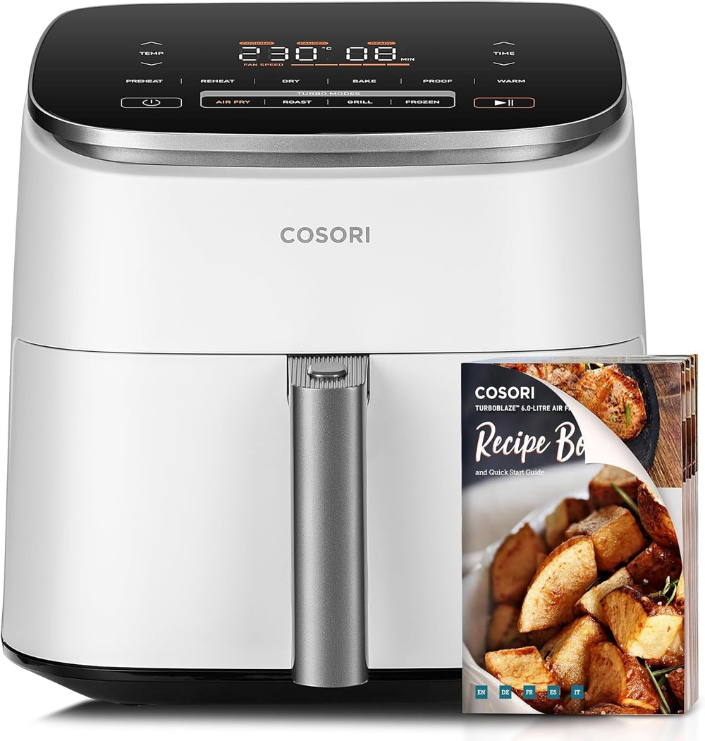 Horkovzdušná fritéza Cosori Turboblaze Airfryer, 9 v 1, 6 litrů, tichá zařízení Naty Shop White Turboblaze