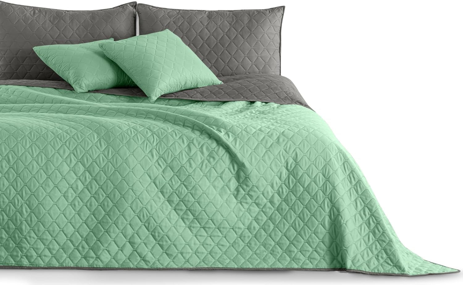 Decoking přehoz 200 X 220 Cm Grafit Antracit Stříbrná Šedá Oboustranný přehoz snadná údržba Axel Postele a deky Besuche den DecoKing-Store Axel Mint Steel 200 X 220 Cm