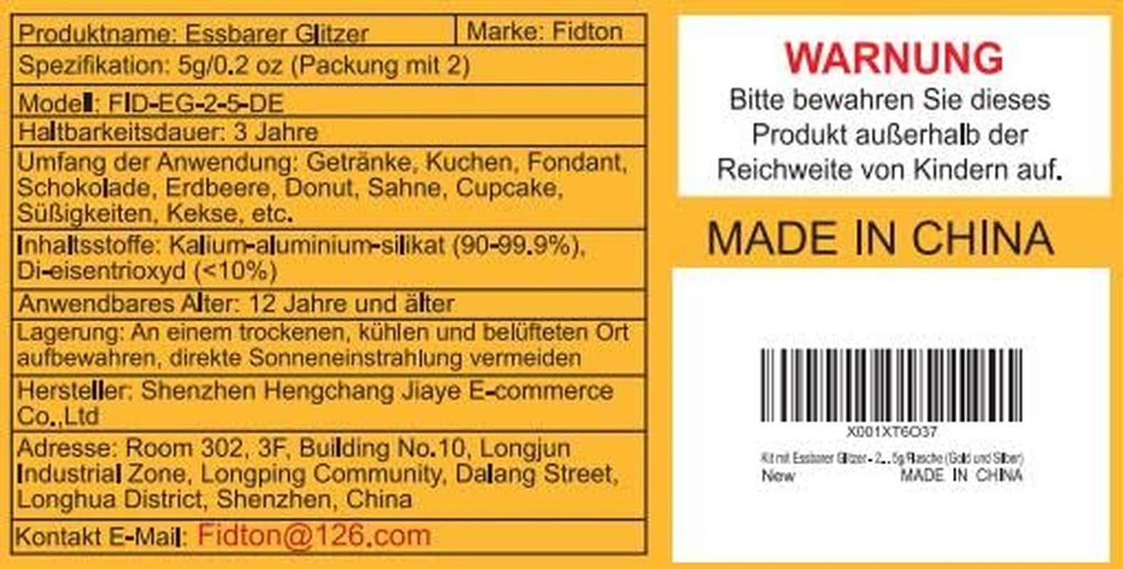 Jedlé třpytky, prášek, 5 gramů Glitter Naty Shop