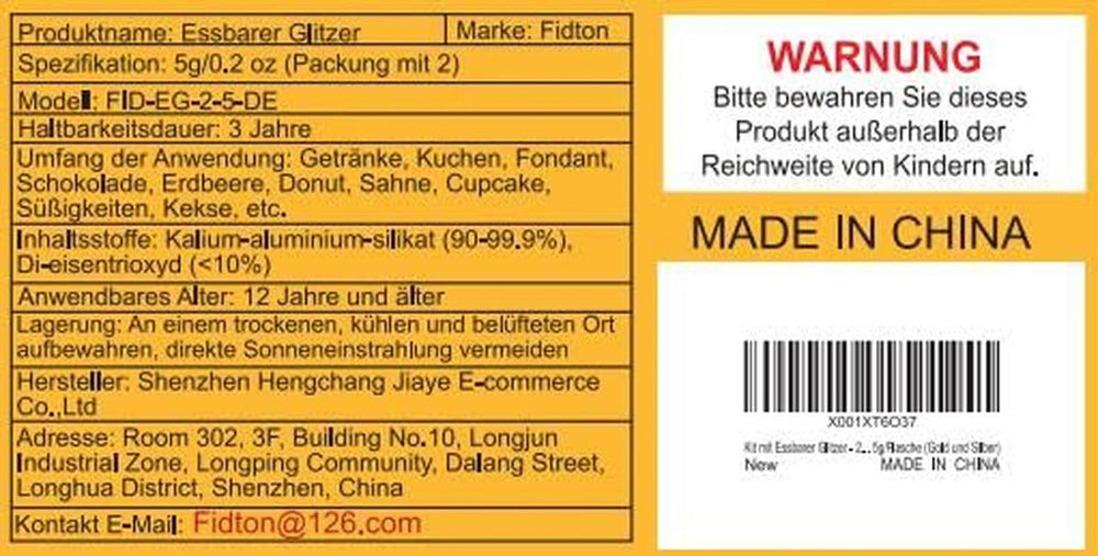 Jedlé třpytky, prášek, 5 gramů Glitter Naty Shop