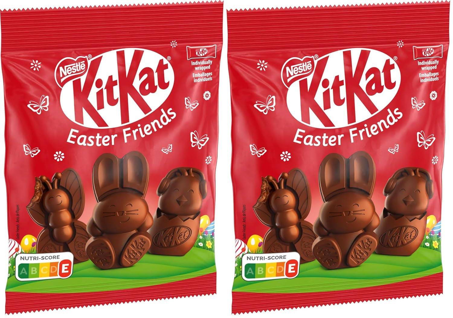 NESTLÉ Easter Friends Mini velikonoční figurky s mléčnou čokoládou s křupavými kousky, balení 2 ks (1 x 65 g)