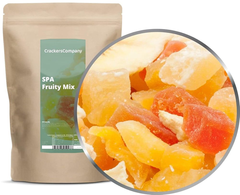 1 x 3 kg amestec de fructe exotice bucăți de fructe confiate papaya mango pepene ananas nucă de cocos măr banană cu conținut scăzut de grăsimi cu conținut scăzut de sare vegetarian fără gluten fără lactoză Produse deshidratate Magazinul meu 450 G (pachet de 2)