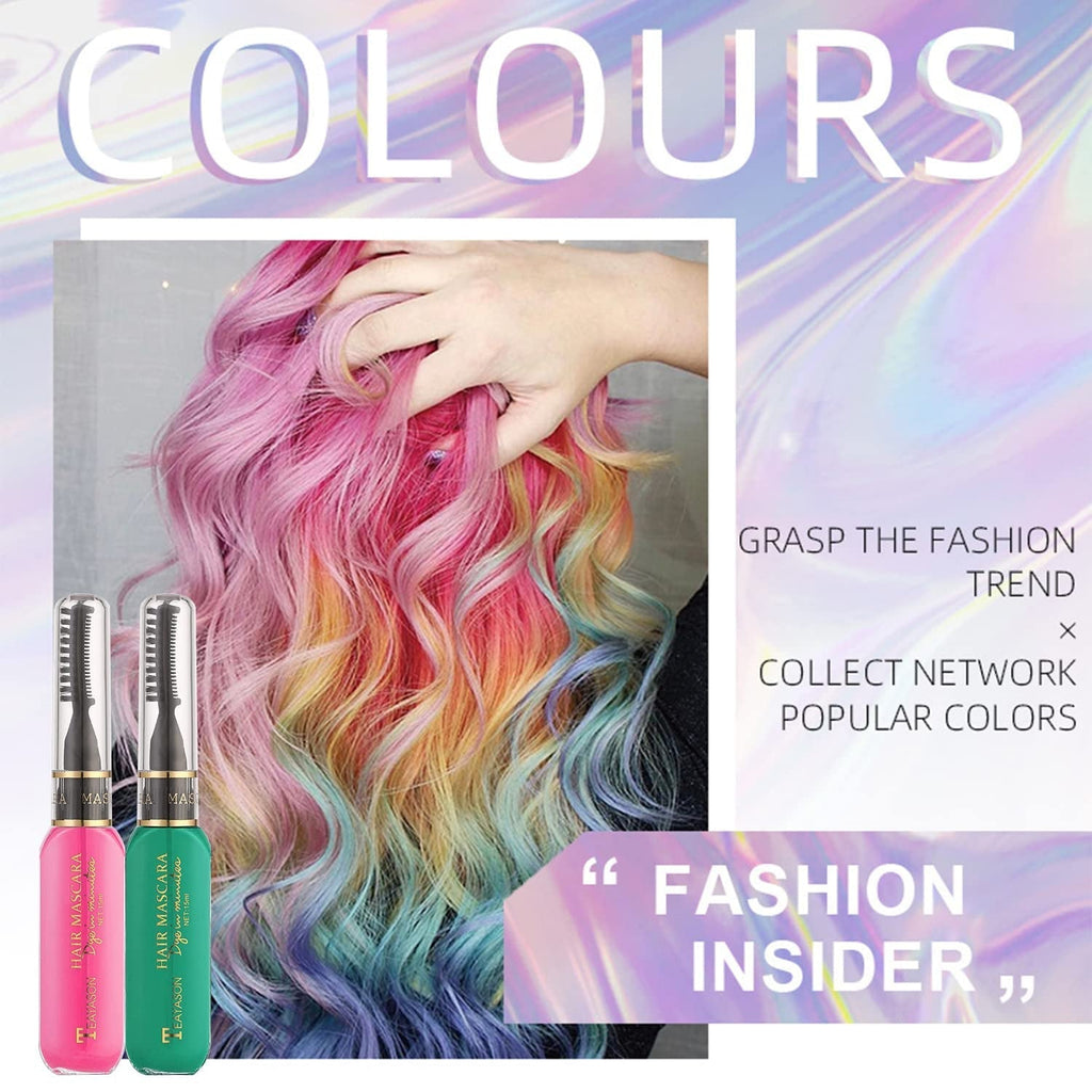 13 bucăți cretă de păr pieptene lavabil pentru fete, set temporar de mascara lavabil pentru copii, 13 culori vopsea de păr de Halloween, pentru carnaval, cosplay, petrecere, Crăciun Halloween birthday Vopsea pentru par Naty Shop