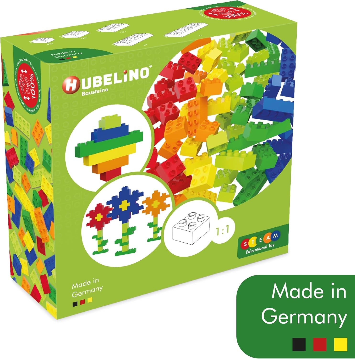Hubelino #400390 120dílná sada Bausteine®, kompatibilní s velkými Bausteiny Anderer Hersteller, Made in Germany