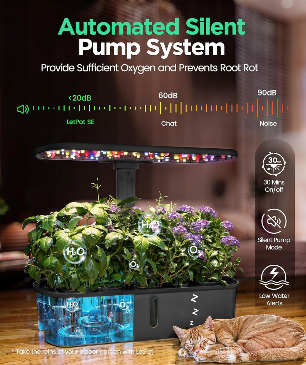 Soupravy LPH-Air Hydroponic Grow Systems WiFi ovládané aplikací 24W Smart Indoor Garden Grow Light Full Spectrum 10 kapslí Dárková sada pro květináče pro vnitřní zahradu