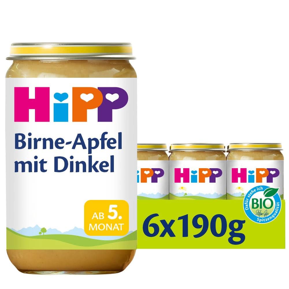 Hipp Hrušky-banán se sušenkami, balení 6 ks (6 x 190 gramů) Matka a dítě Naty Shop
