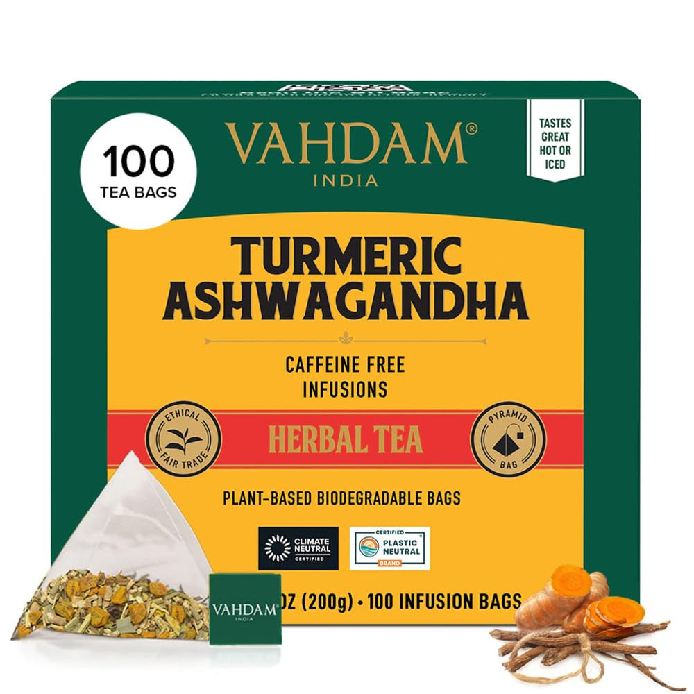 VAHDAM Ceai Chai Masala cu cardamom | 100 pliculețe piramidale | Ceai negru indian cu cardamom măcinat | Amestec original Chai cu cardamom din India | 100% natural