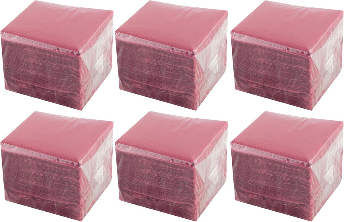 - 600 bucăți Șervețele de masă, Bordeaux, hârtie de unică folosință, Microstitch, 10 X 10 Cm (pliat) și 20 X 20 Cm (nepliat) - Ideal pentru evenimente de catering, baruri și petreceri