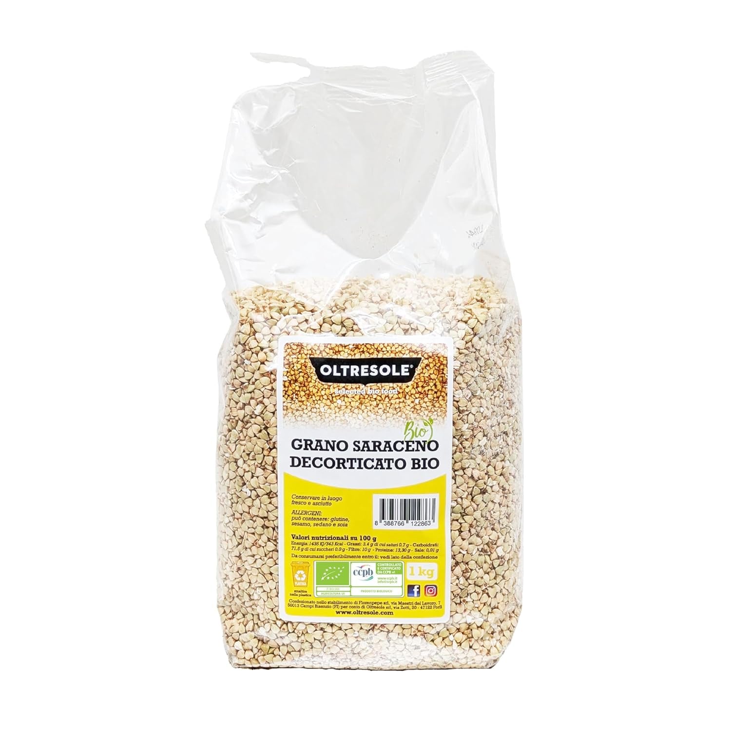 - Organic Buchweizen geschält 5 Kg - Getreide, nict wärmebehandelt, aus biologischem Anbau, Convenience Package