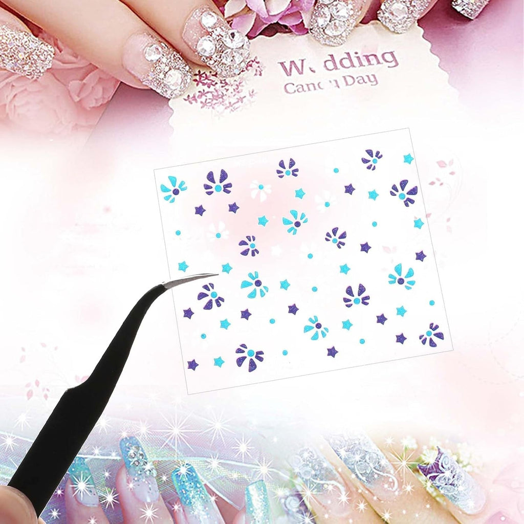 3D Nagelsticker 30 Blatt Nagelsticker Selbstklebend Blumen Blumenherzform Nageldesign Nail Sticker Nageldesign Zubehör Nagelaufkleber Für DIY Dekorationen, Maniküre, Handyhüllen