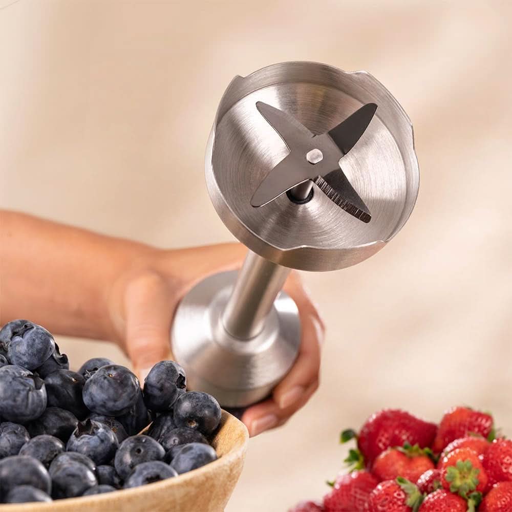 Cecotec Stabmixer Power Retrogreen 1200MAX Cream&Crush, Maximalleistung 1200 W, Crossblades-Technology, 2 rychlosti, Zubehörset Spülmaschinenfest, Spritzschutzhaube Kitchen Naty Shop