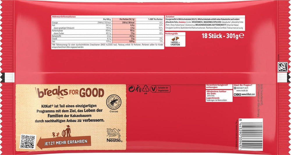 Nestlé Mini XXL čokoládové tyčinky Mléčná čokoláda křupavé oplatkové tyčinky 4 balení (1 x 301 g)