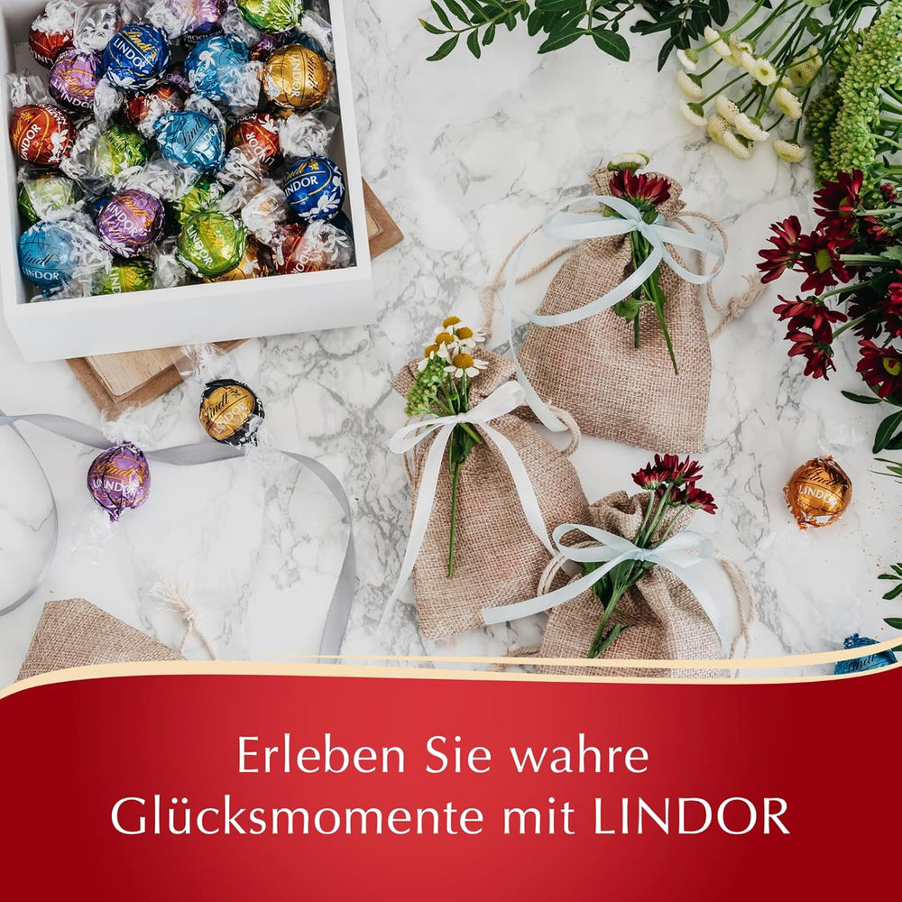 Lindt Čokoláda | Sortiment LINDOR | 1371 g | 110 lanýžů v jemné čokoládě s náplní rozplývající se v ústech | Dárek čokolády ke sdílení