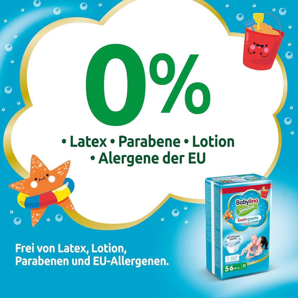 Plenky Sensitive Swim Pants, na moře a bazén, velikost 5-6 (nad 14 kg), 84 kusů