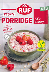 RUF Vegan Kaše Red Berry Oats, Kaše s jahodami a malinami, 60 gramů Cereálie Naty Shop