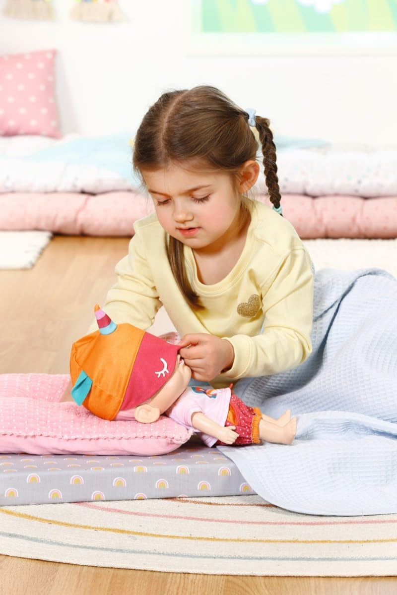Baby Robin, 30 cm große Babypuppe mit beweglichen Augen und Lustigen Soundfunktionen, včetně Košile, Hadice, Mütze, Romper, Flasche und Schnuller, 905586 Zapf Creation