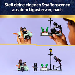 LEGO Harry Potter Hagrids a Harrys Flucht aus dem Ligusterweg - Motorrad Spielzeug mit 4 Minifiguren - 2 Todesser, eine Strassenszene - Geschenk für Mädchen, Jungen und Fans ab 8 Jahren - 76459