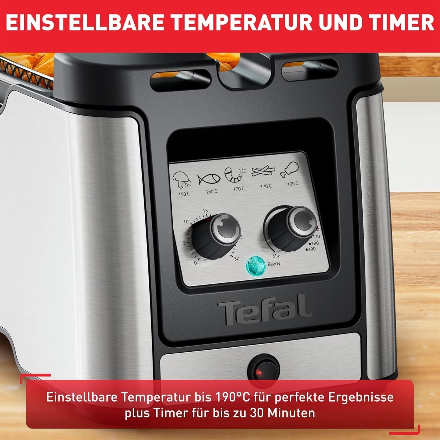 Tefal FR600D Clear Duo Deep Fryer, prăjire cu mai puțin fum și mirosuri, capacitate 1,2 kg, termostat, cronometru, fereastră mare de vizualizare fără ceață Electrocasnice Naty Shop