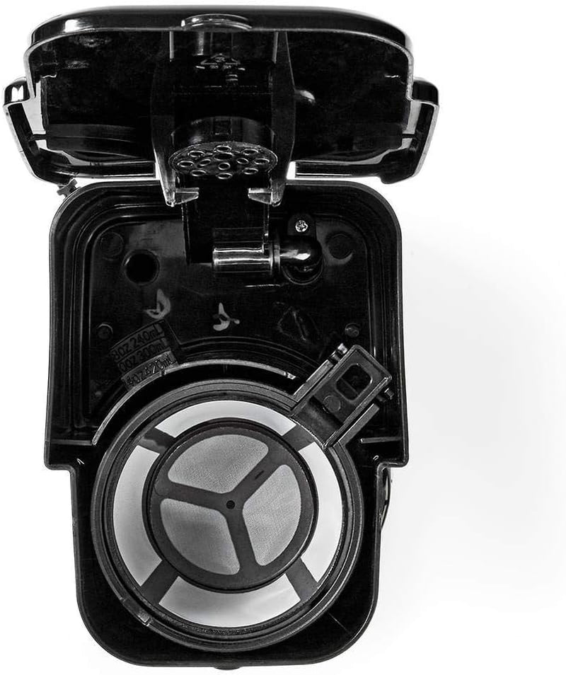 Espressor NEDIS - Cafea Filtrată - 0,4 l - 1 Ceașcă - Cronometru - Negru / Argintiu