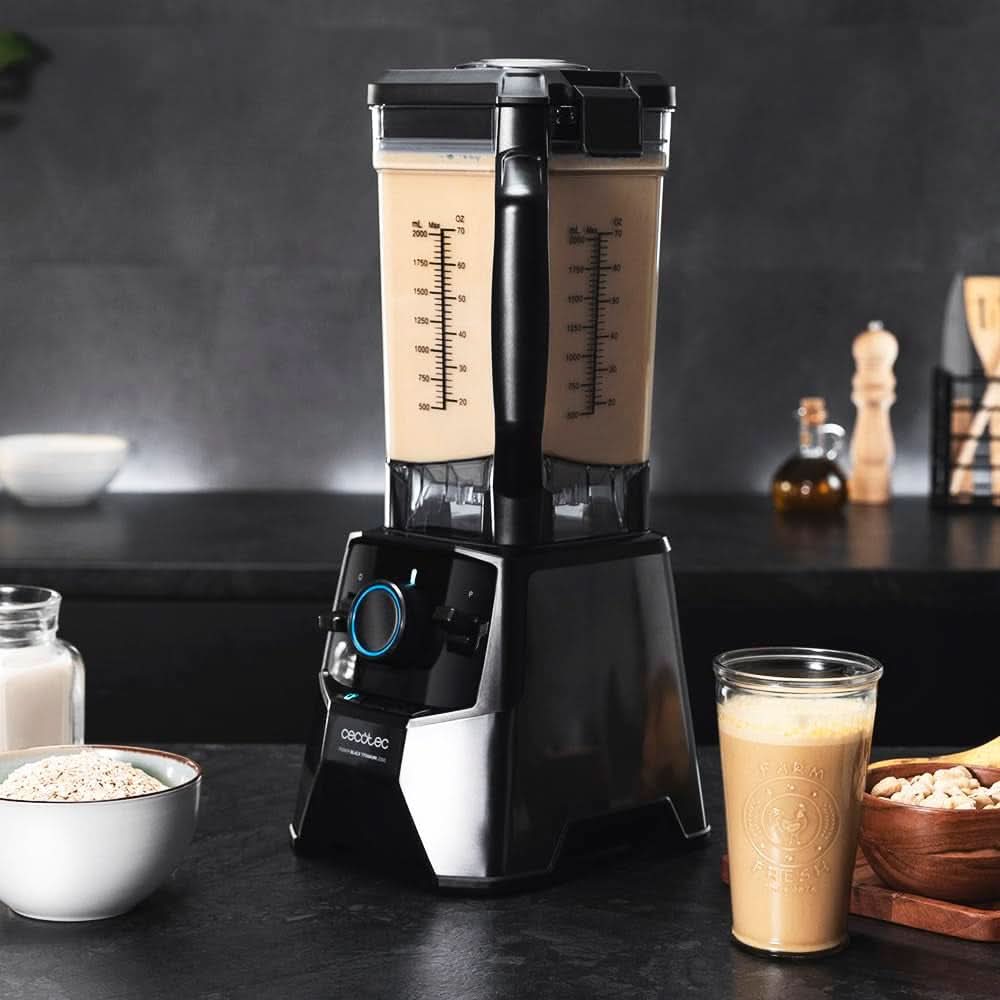Cecotec Standmixer Power Black Titanium 2000 Pro, 2000 W- Leistung, 8 Mix-Klingen, Schwarz Titan-Beschichtung, 3 Programme, Quadratischer Krug, Bpa-Frei Mama si Copilul Naty Shop
