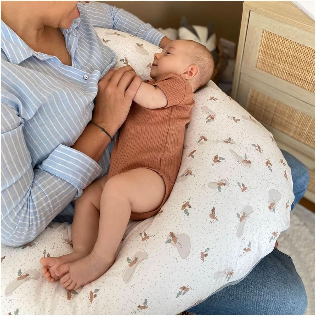 Těhotenský polštář - Kojící polštář - Multifunkční polštář 2 v 1 - Snímatelný potah 78 X 44 cm Příslušenství Jídlo a kojení Bebe Naty Shop