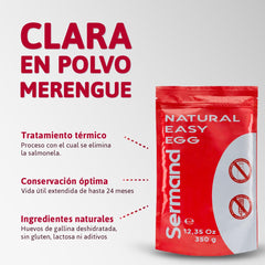 Eiweißpulver für Baiser (350 g) | Pasteurisiertes Eiklar | Getrocknetes Eiweiß | Bez laktózy Bez lepku | V wiederverschließbarem Zip-Beutel