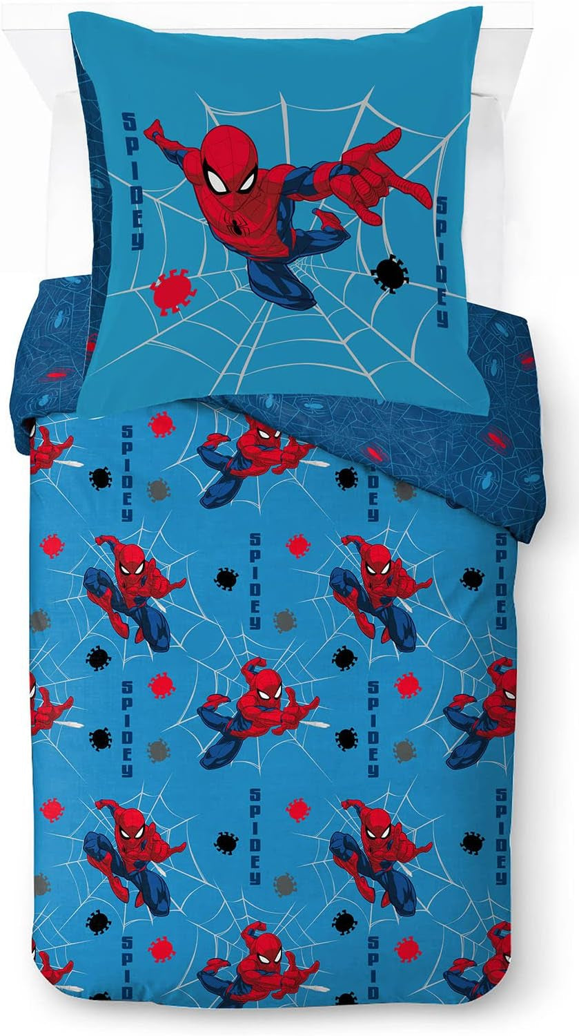 Dětské povlečení, postavičky Disney, 100% bavlna Povlečení dětské Naty Shop Blue - Spiderman 135X200/80X80 (2 kusy)