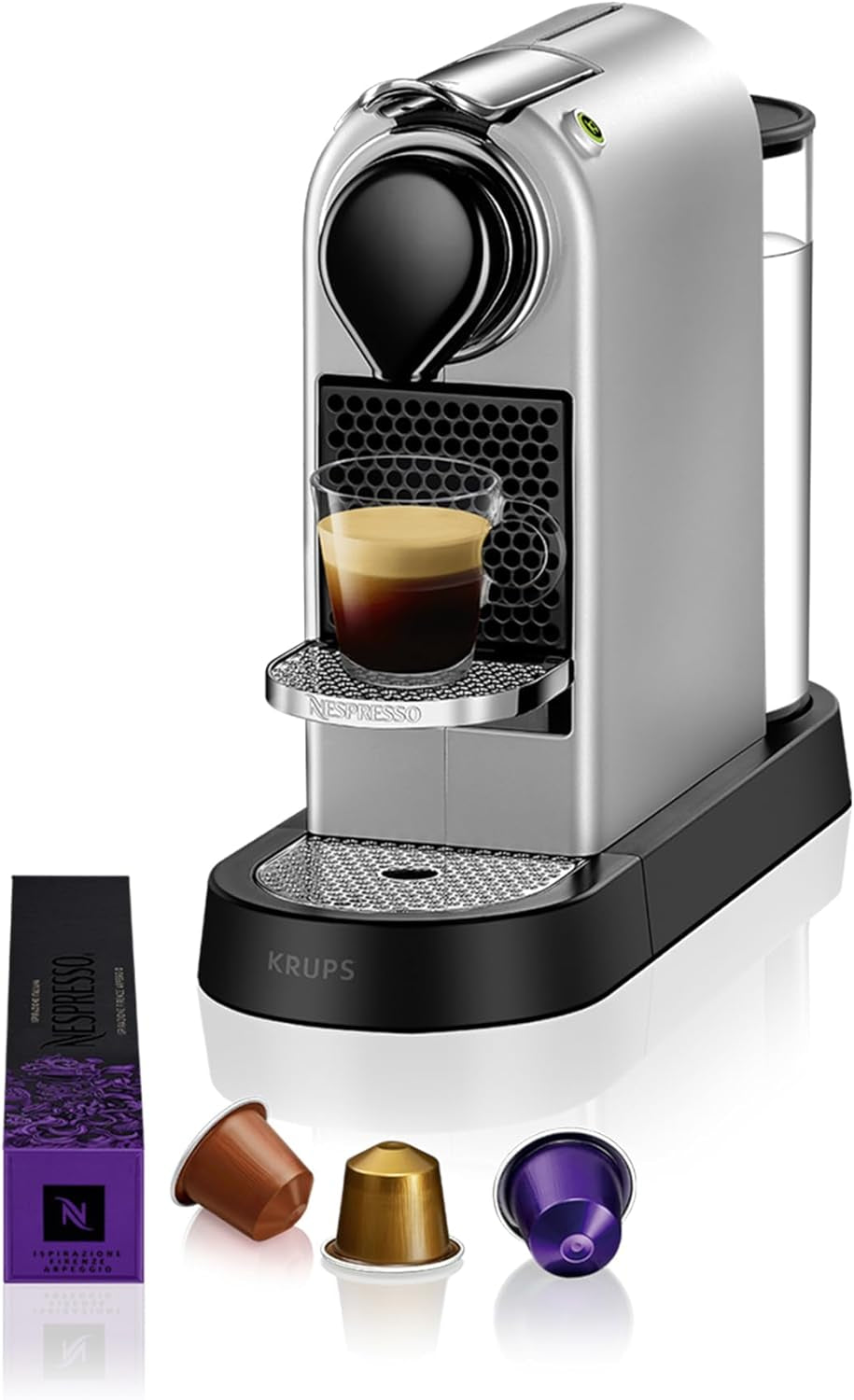 Espressor cu capsule Nespresso XN761B Citiz&Milk | Mod standby automat | 1260 wați | Capacitate rezervor apă: 1 l | Presiune pompă: 19 bar | Argintiu