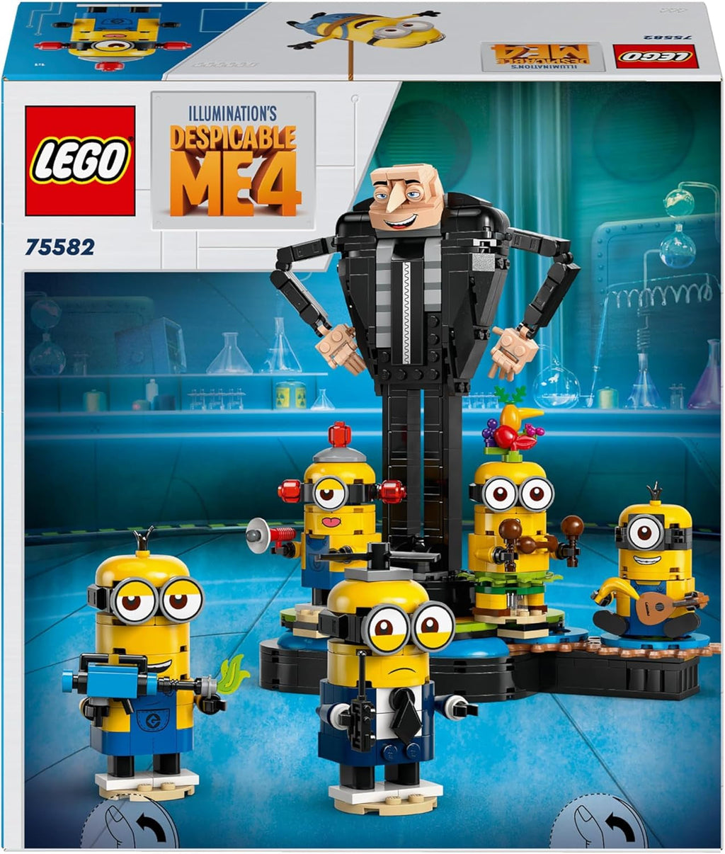 LEGO I - Pur și simplu Incorigibil 4 Gru și Minionii Cărămizi, personaje de film de jucărie dansatoare pentru a construi, juca și expune, cadou pentru băieți și fete 75582 Seturi de constructie Besuche den LEGO-Store