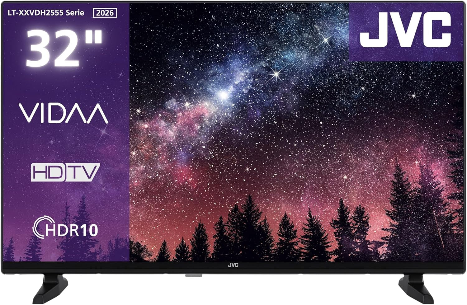 Televizor JVC LT-40VF4455 de 40 de inci, televizor Full HD cu diagonală de ecran de 102 cm și tuner triplu integrat, televizor LED negru