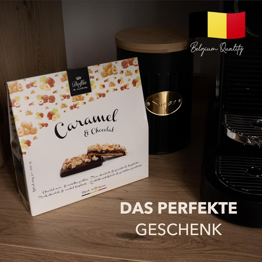 Dolfin Caramel & Ciocolată, fabricat în Belgia, 200 grame Bomboane de Ciocolata Naty Shop