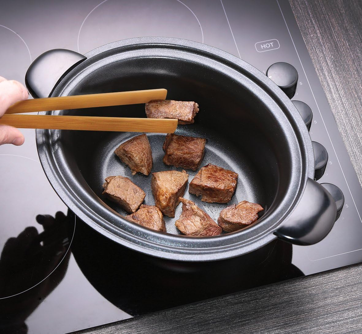 Pomalý hrnec Russell Hobbs, 3,5 l nepřilnavý, nerezová ocel, 3 nastavení teploty a funkce udržování teploty, 160W pomalý hrnec Naty Shop