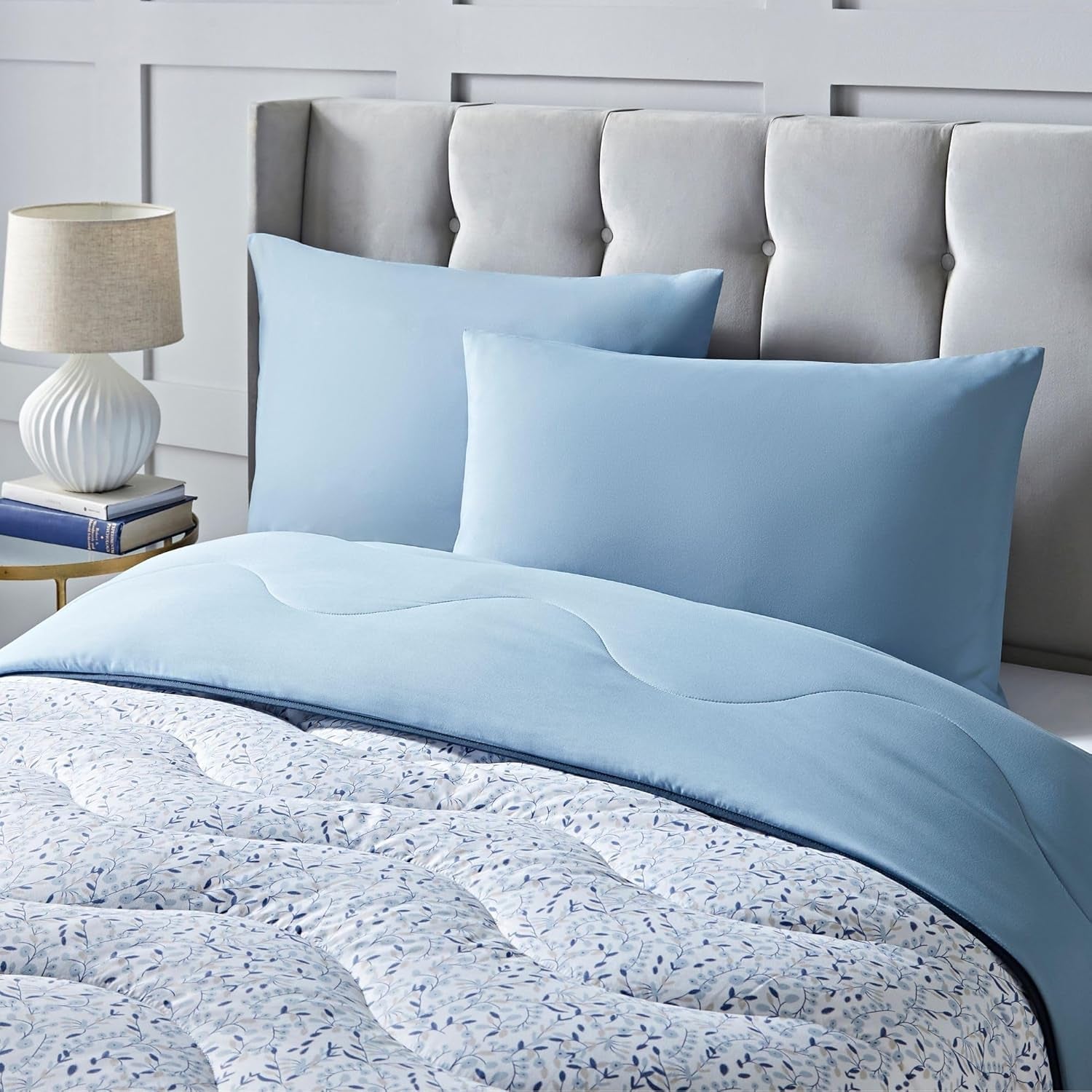 Přikrývka Night Lark Super King 6 Tog Jaro Léto - Modrá zahrada Super měkký přikrývka Lehký Pratelný v pračce Rychleschnoucí Povlečení Vše v jednom Oboustranné přikrývky a přikrývky Naty Shop