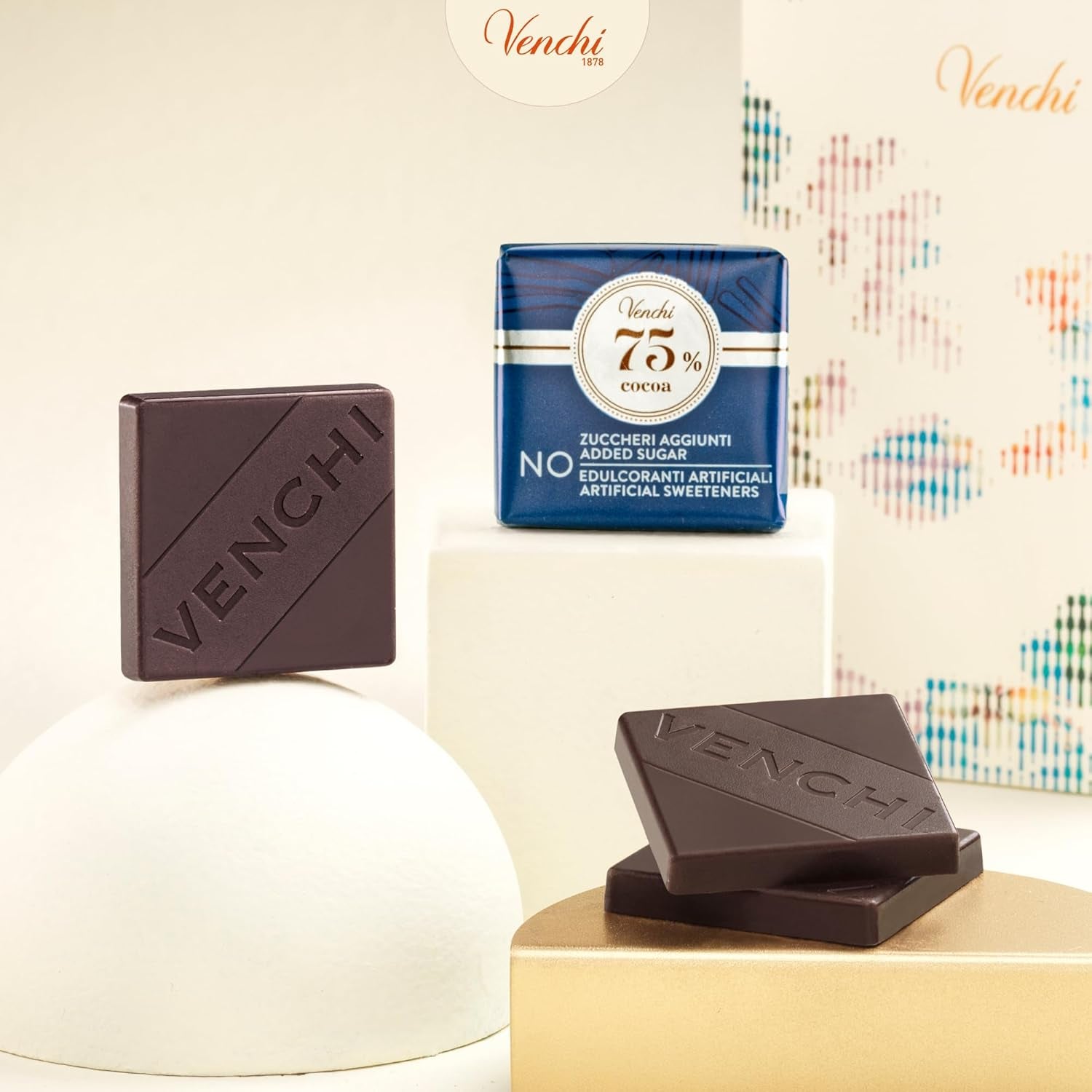 Venchi – Granblend Extra Black 75 % bez přidaného cukru, 1 kg – bez umělých sladidel – bez lepku – vegan