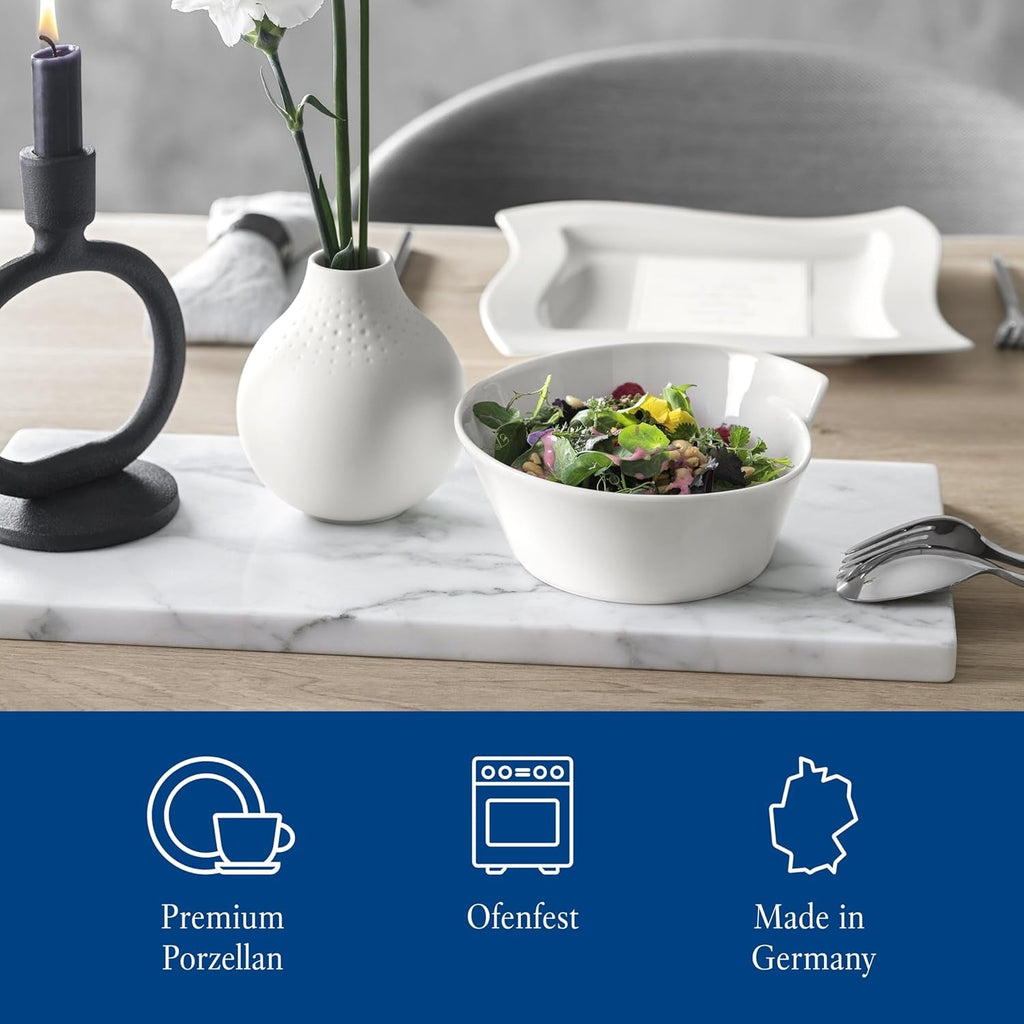 Villeroy & Boch – Newwave Basic Tafelservice 30 Teilig, Geschirr Set Für 6 Personen, Spülmaschinenfest, Geschirrset, Service, Teller, Tassen, Weiß, Keramik, Premium Porzellan Seturi vesela masa Naty Shop