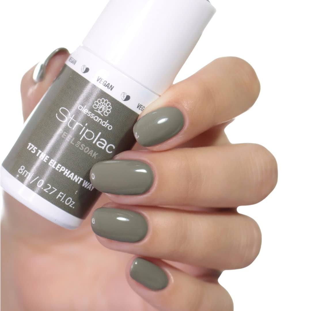 UV lak na nehty alessandro Striplac The Elephant Way – Jemný a dlouhotrvající – Snadné odstranění díky technologii odstranění – Veganský a bez krutosti – 8 ml