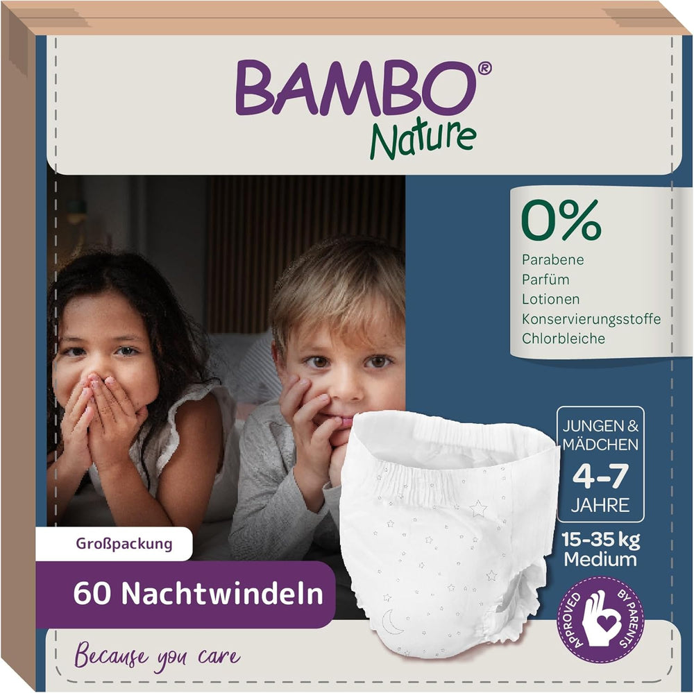 Bambo Dreamy noční stahovací pleny, velké (35-50kg/77-110lbs), 10-balení | Stahovací plenky pro děti | Ultra absorpční noční prádlo
