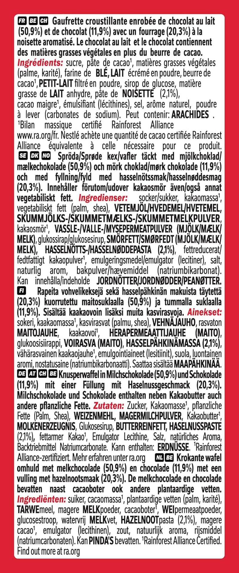 Nestlé Lísková tyčinka Křupavá oplatka se smetanovou lískooříškovou náplní a mramorovaným čokoládovým obalem 2 balení (1 x 99 g)