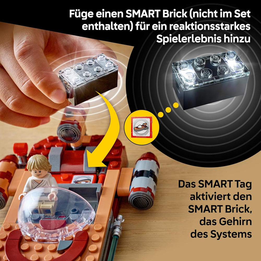 LEGO Star Wars 75420 SMART Play: Lukes Landspeeder - Kompatibilní Interaktives Spielzeug inkl. Minifigurka SMART Tag a Luke Skywalker – nápad na dárek pro chlapce, dívky a fanoušky Erwachsene od 6 Jahren